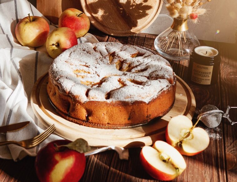 tarta pudín de manzana