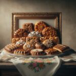 Pan de muerto decorado con fiori e zucchero