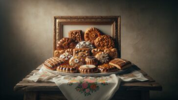 Pan de muerto decorado con fiori e zucchero