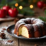 Delizioso bizcocho navideño con ripieno di cioccolato