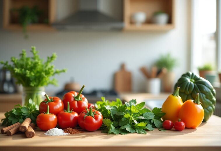 Deliziosa insalata fresca con ingredienti sani