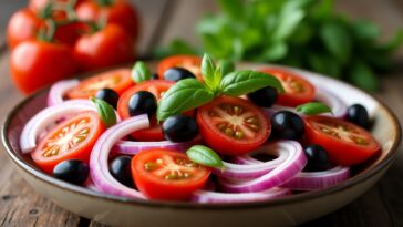 Ensalada de morros con ingredientes frescos y colorati