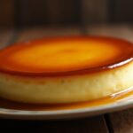 Flan de queso cremoso preparado en microondas