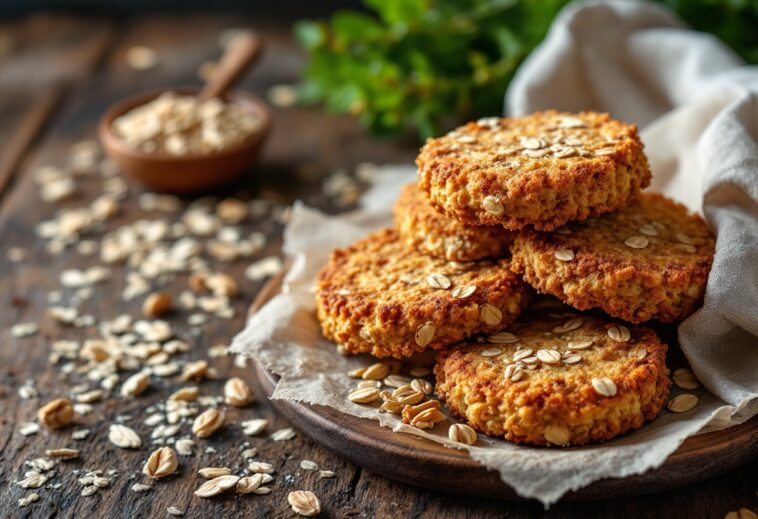 Galletas de avena recién horneadas en un plato