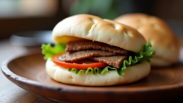 Gua Bao con carne e verdure fresche