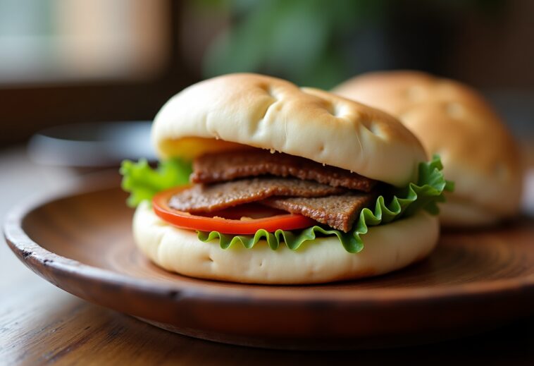 Gua Bao con carne e verdure fresche