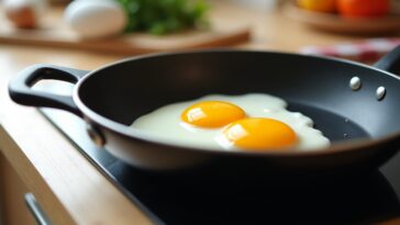 Huevos fritos cocinados en microondas de forma saludable