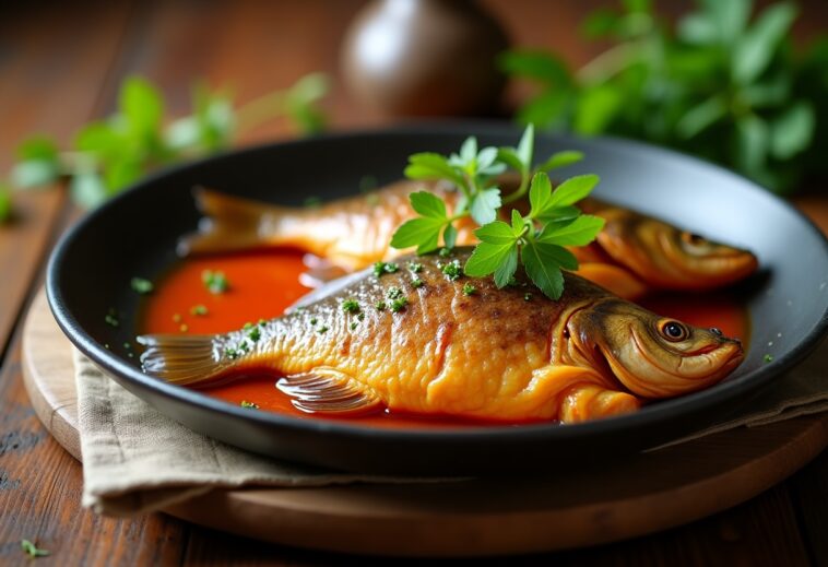 Lubina cucinata a la plancha con contorni freschi