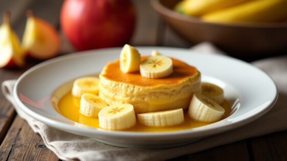 Papilla nutritiva de plátano y manzana para bebés