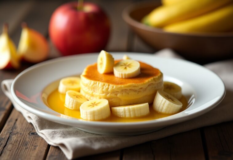 Papilla nutritiva de plátano y manzana para bebés