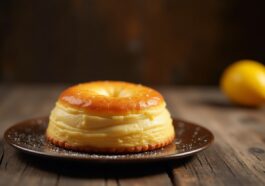 Delicioso pastel de boniato decorado con nueces