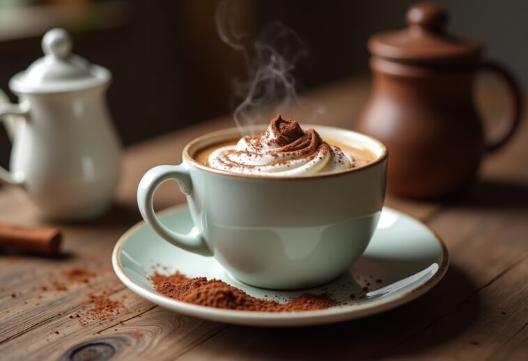 Tazza di cioccolato caldo preparato con Thermomix