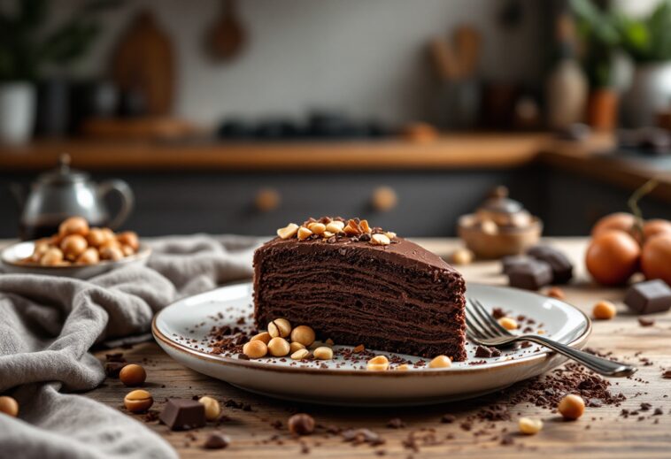 Turrón de chocolate casero preparado con Thermomix