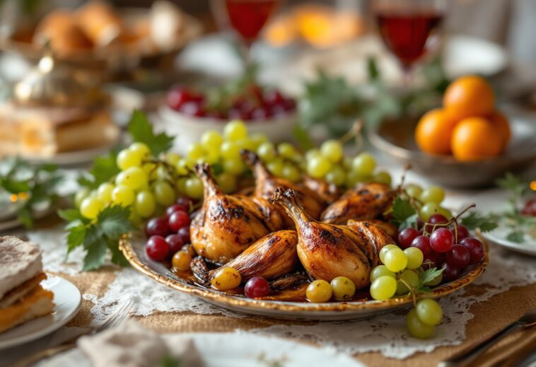 Codornices al horno doradas y jugosas en un plato