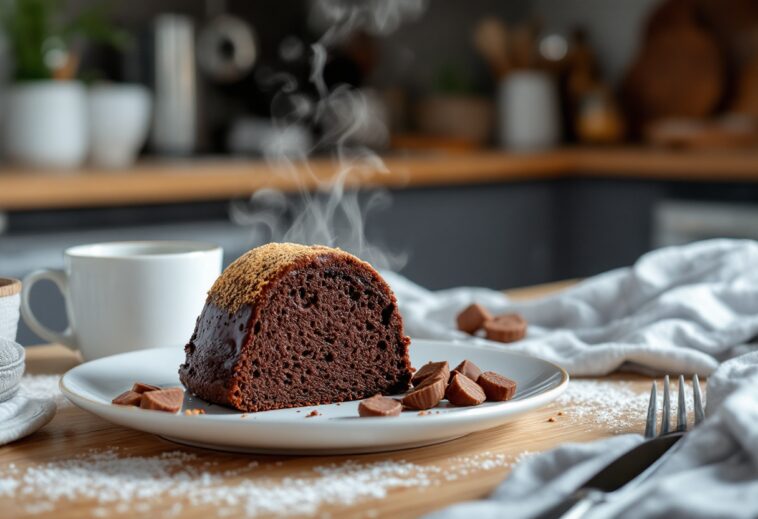 Coulant de chocolate con un centro fundido de chocolate