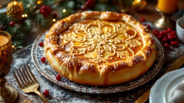 Galette des Rois decorata con zucchero a velo