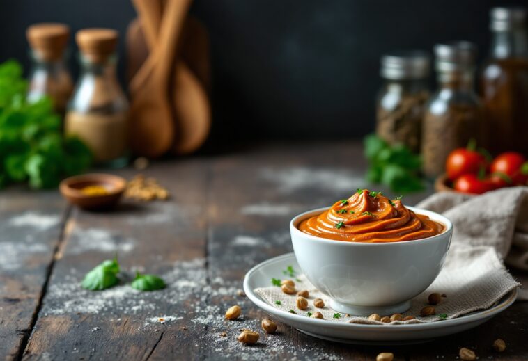 Salsa a la pimienta servida con carne jugosa