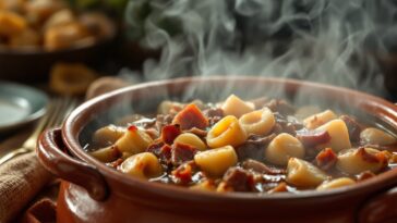 Callos a la madrileña serviti in un piatto tradizionale