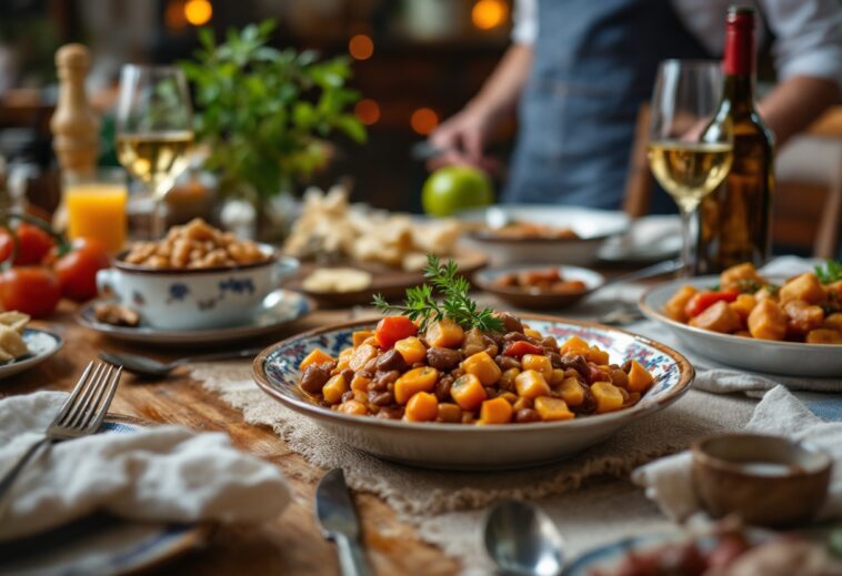 Deliziosa fabada y callos serviti nella Cantina de Villalegre