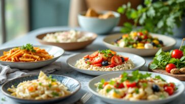 Immagine di un menú sano con ricette di febbraio