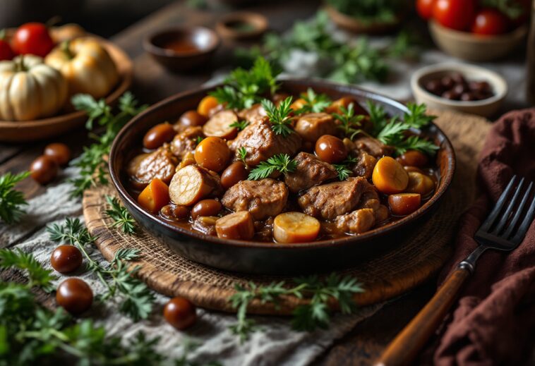 Pote de castañas tipico della gastronomia asturiana