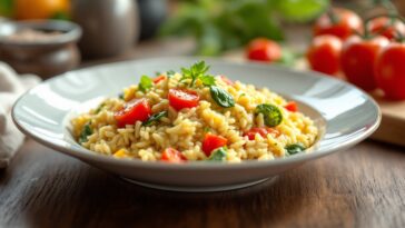 Delicioso risotto de verduras preparado con Thermomix