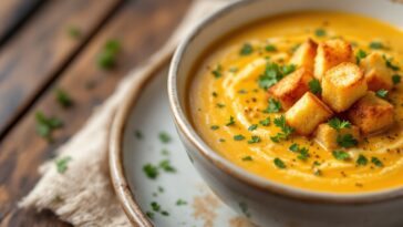 Sopa de ajo aragonesa servita in una ciotola calda