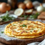 Tortilla de patatas recién hecha en un plato