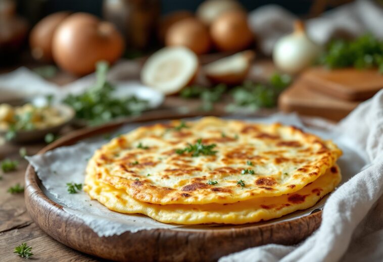 Tortilla de patatas recién hecha en un plato