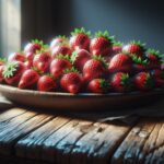 Fragole fresche pronte per essere lavate senza pesticidi