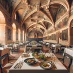 Vista del Convent de Roser a Lleida con architettura storica