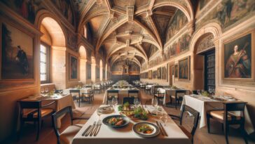 Vista del Convent de Roser a Lleida con architettura storica