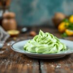 Mousse di calabacín servita in un piatto elegante