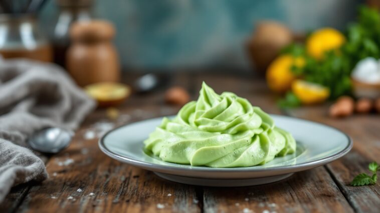 Mousse di calabacín servita in un piatto elegante