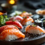 Immagine di sushi fresco con ingredienti tradizionali