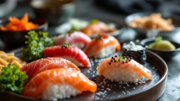 Immagine di sushi fresco con ingredienti tradizionali