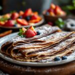 Deliziosi crepes di cioccolato pronti da gustare