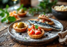 Pintxo La gilda con acciughe e peperoni