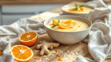 Deliciosas natillas de mandarina con un toque de jengibre