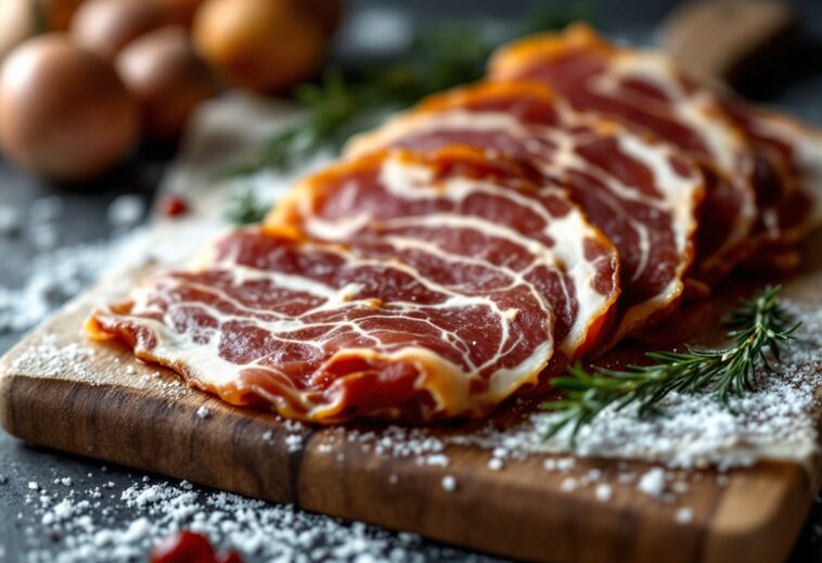 Delizioso jamón Duroc servito in un piatto gourmet