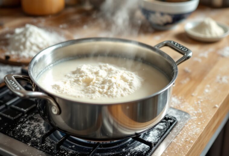 Preparazione del tangzhong per pan esponjoso