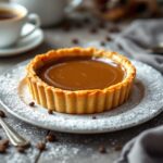 Tarta de café decorada con galletas crujientes